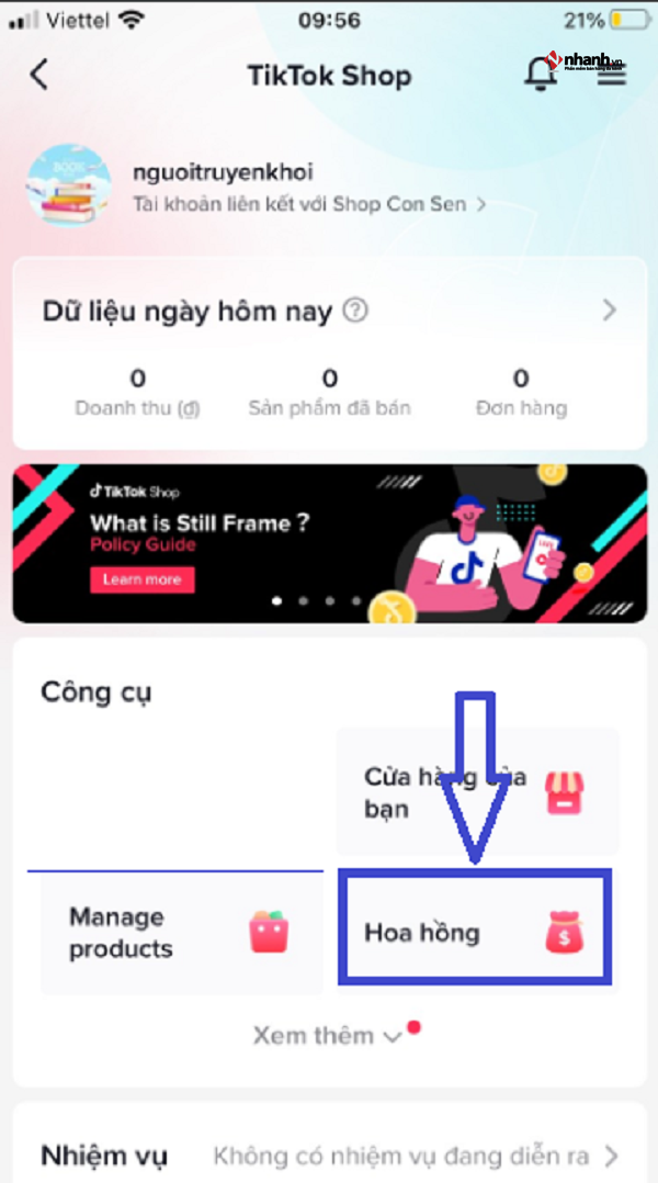 Rút tiền hoa hồng affiliate TikTok