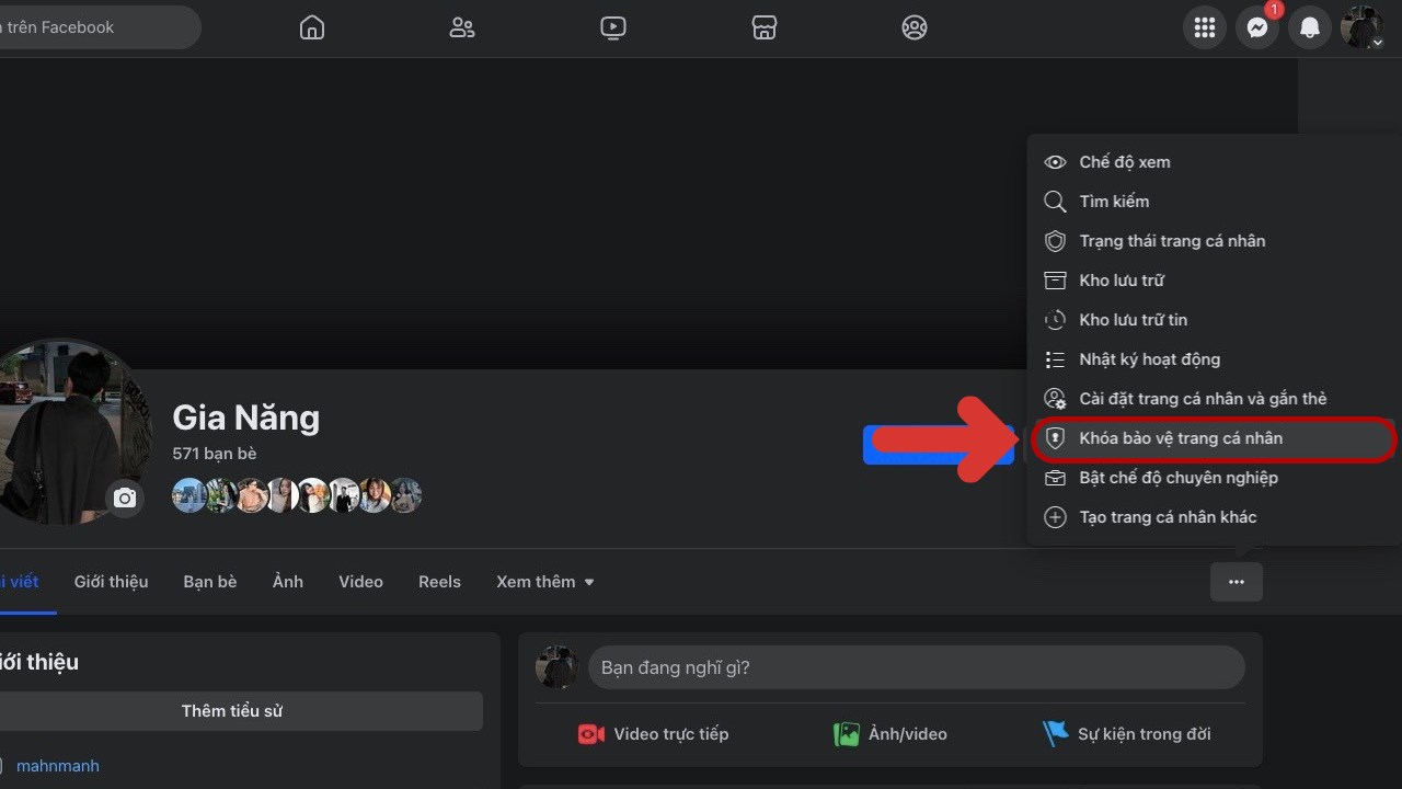 Cách khóa bảo vệ trang cá nhân trên Facebook