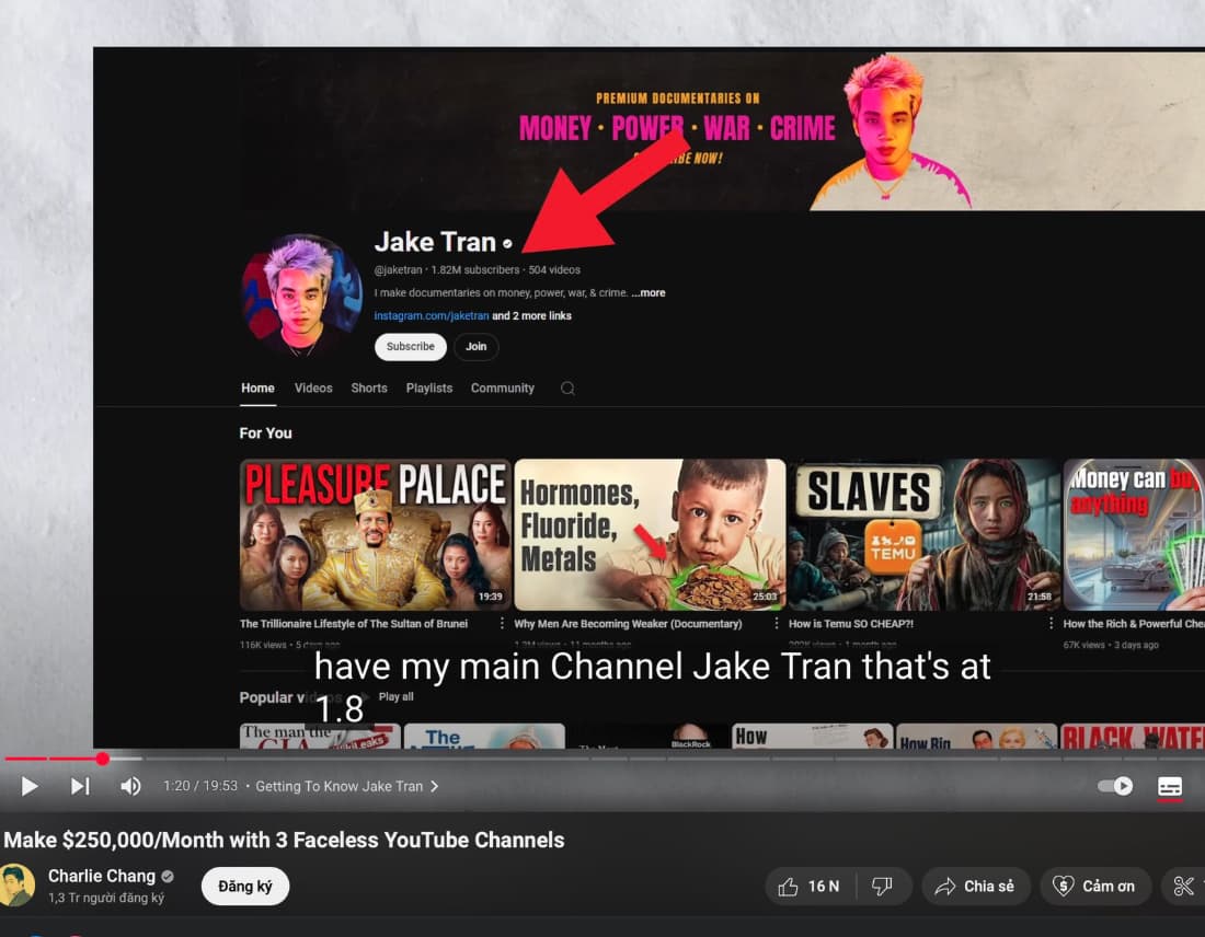 TÔI KIẾM ĐƯỢC $250,000/THÁNG TỪ 3 KÊNH YOUTUBE KHÔNG LỘ MẶT 